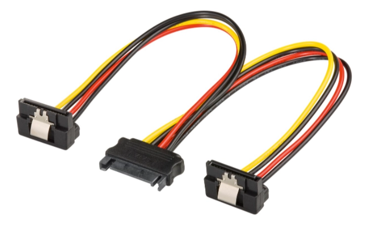 PC Y kabl za napajanje/adapter, SATA 1x muški na 2x ženski 90°